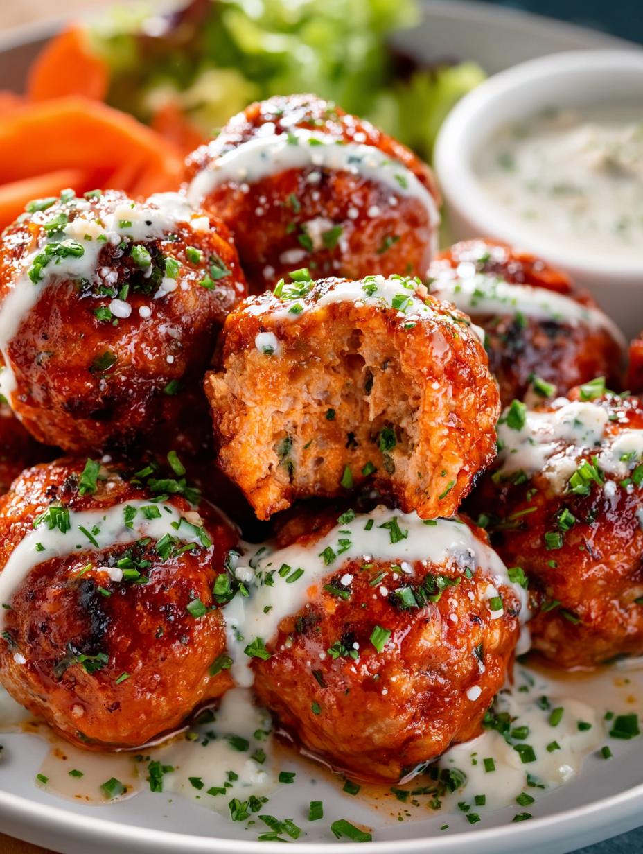 Delicious Buffalo Chicken Meatballs for Game Day - Buffalo Chicken Meatballs - main visual representation