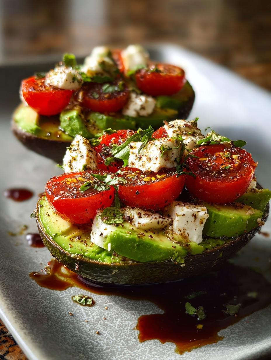 Irresistible Caprese Stuffed Avocados in 10 Minutes 4 Irresistible Caprese Stuffed Avocados in 10 Minutes - Caprese Stuffed Avocados - main visual representation