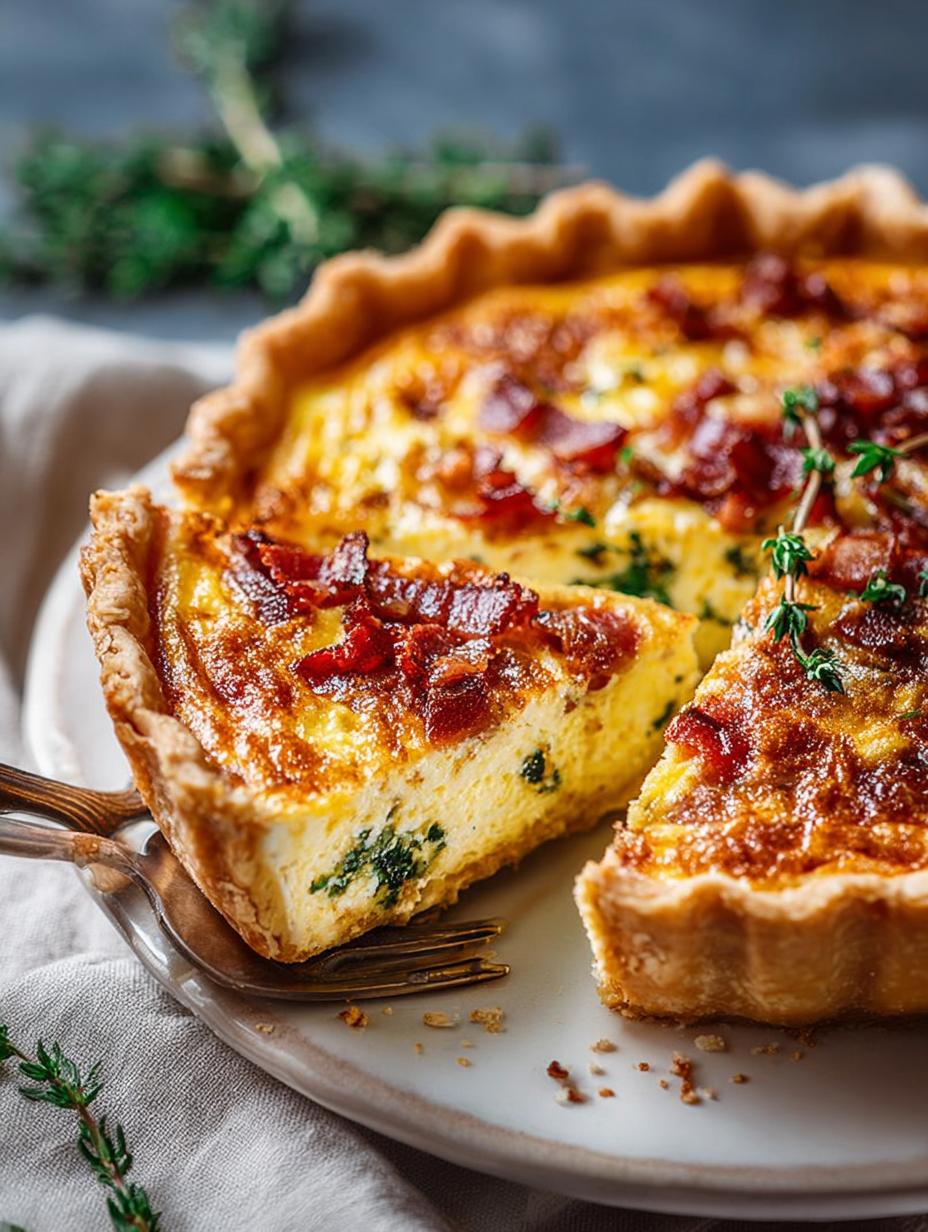 Cheese Bacon Breakfast Quiche