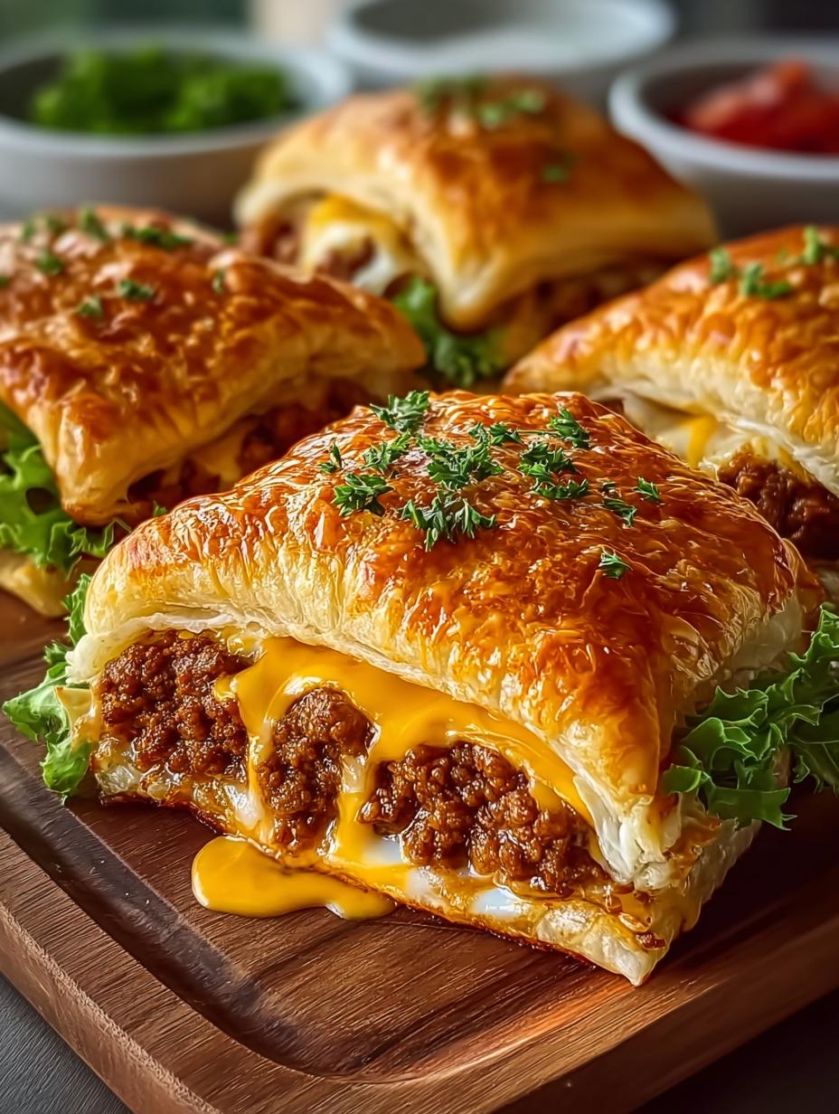 Cheesy Crescent Roll Cheeseburger: 16 Delicious Bites - Cheesy Crescent Roll Cheeseburger - additional detail