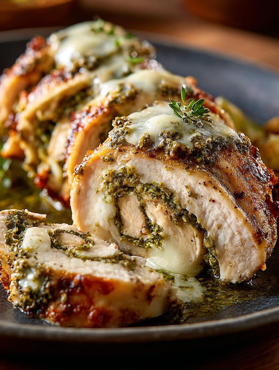 Cheesy Pesto Chicken Roll