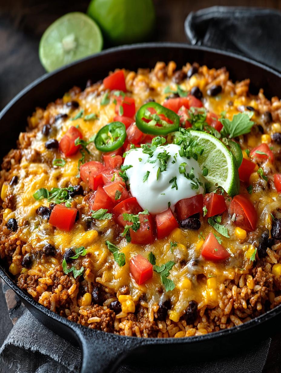 Cheesy Taco Rice Skillet