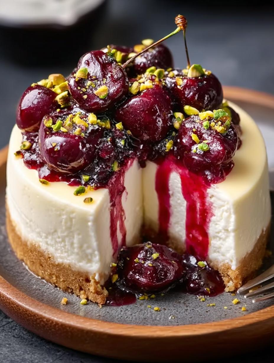 Cherry Cheesecake with Pistachio: 7 Irresistible Steps 4 Cherry Cheesecake with Pistachio: 7 Irresistible Steps - Cherry Cheesecake with Pistachio - main visual representation