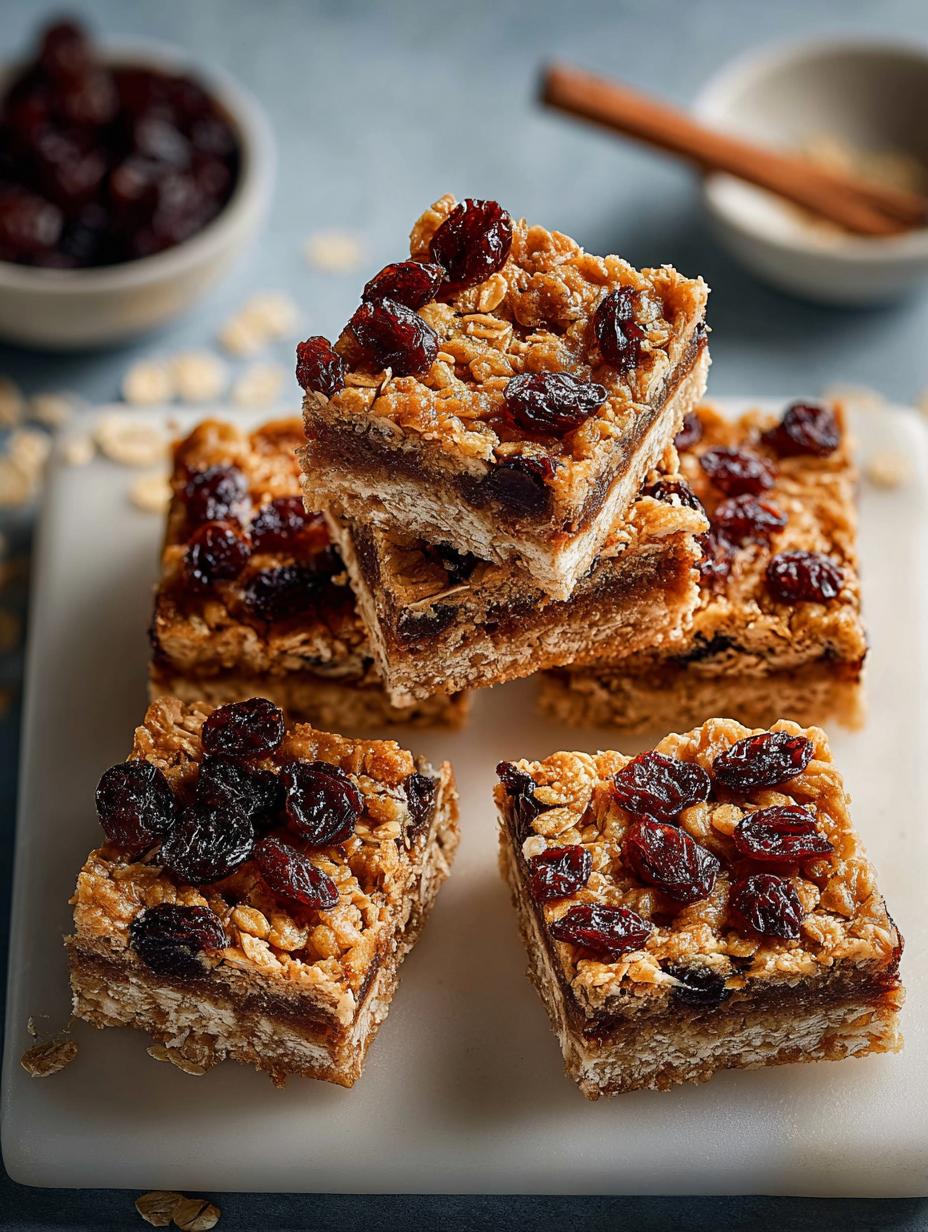 Chewy Oatmeal Raisin Bars