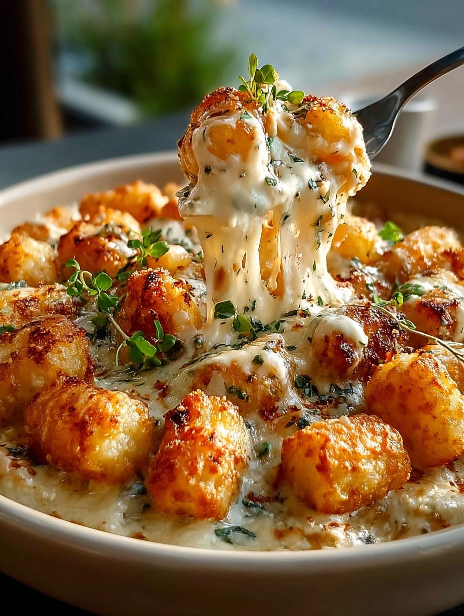 Chicken Alfredo Tater Tot