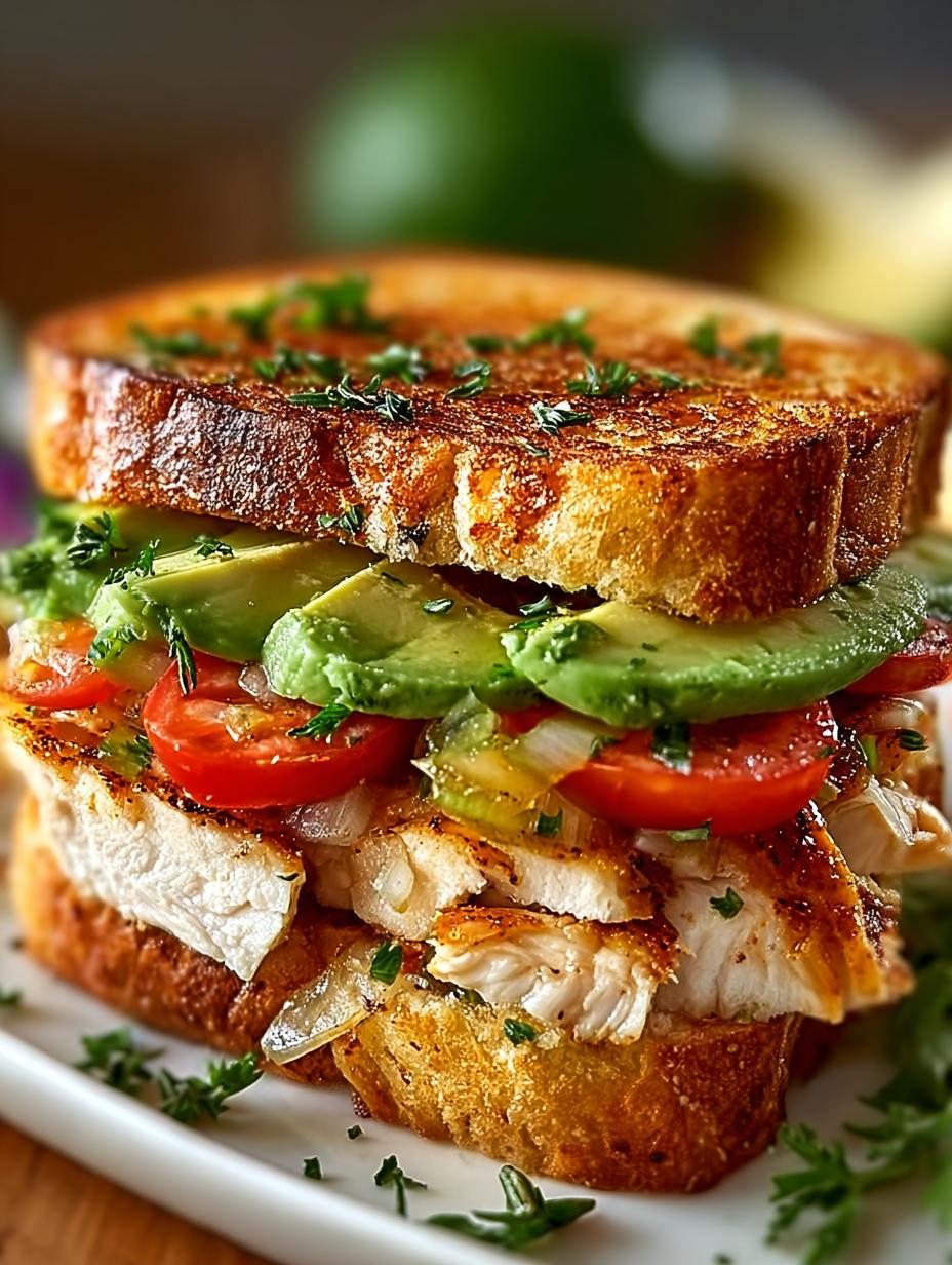Chicken Avocado Melt Sandwich