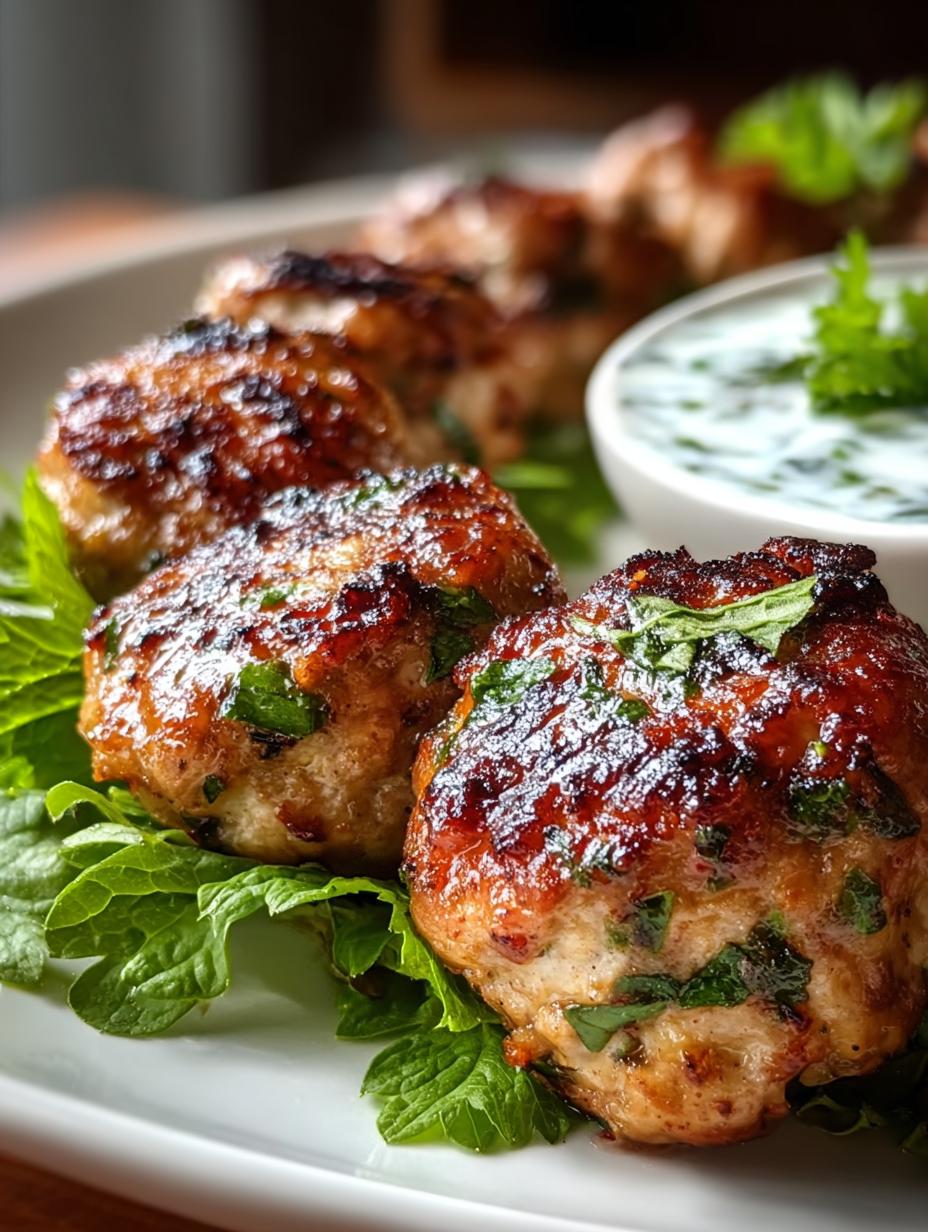 Delicious Chicken Kofta with Garlic Yogurt Sauce - Chicken Kofta with Garlic - main visual representation