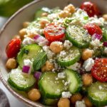 Chickpea Feta Cucumber Salad