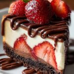 Chocolate Strawberry Swirl Cheesecake