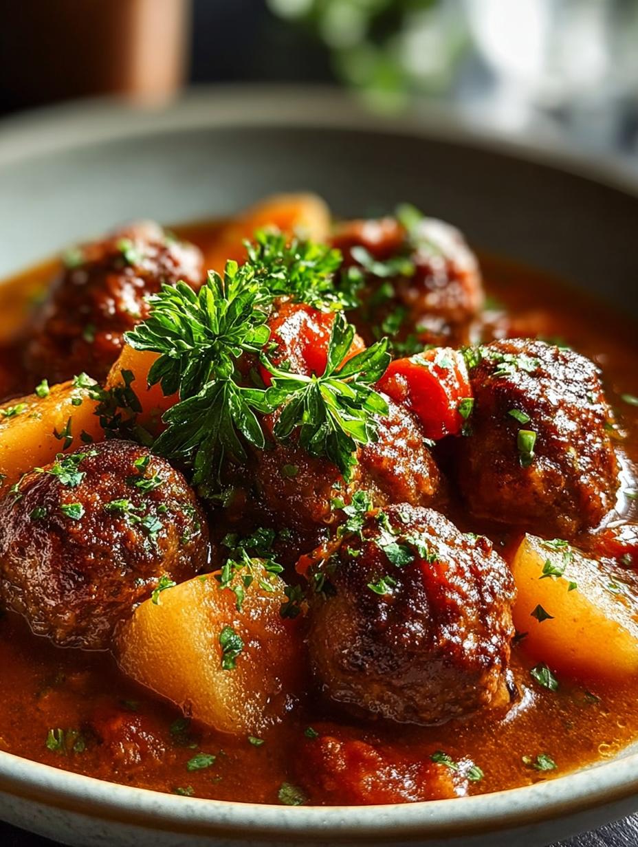 Cozy Meatball Stew: A Heartwarming Dinner Delight 4 Cozy Meatball Stew: A Heartwarming Dinner Delight - Cozy Meatball Stew - main visual representation