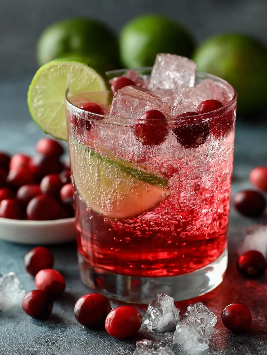 Cranberry Lime Fizz Mocktail