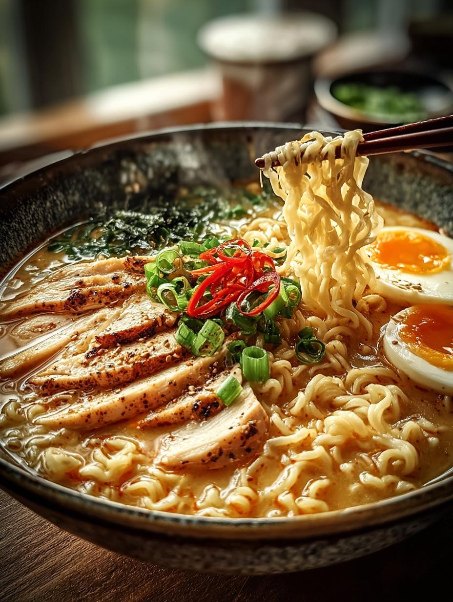 Creamy Garlic Chicken Ramen