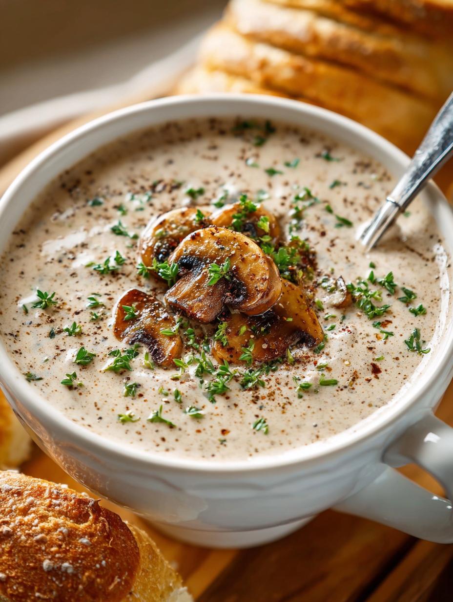 Delicious Creamy Mushroom Soup Recipe for Comforting Nights 4 Delicious Creamy Mushroom Soup Recipe for Comforting Nights - Creamy Mushroom Soup - main visual representation