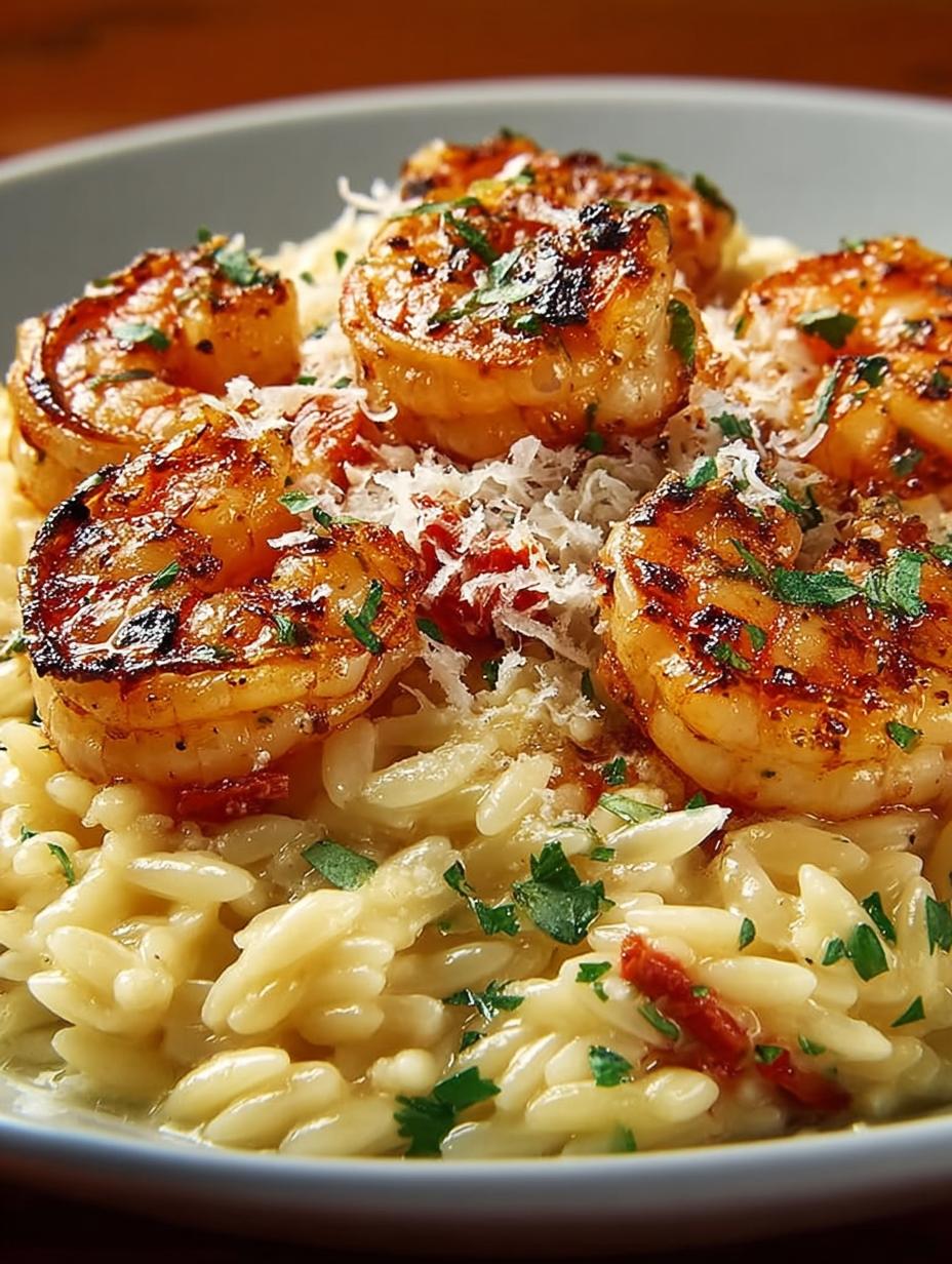 Creamy Parmesan Orzo with Shrimp: 5 Star Comfort Dish - Creamy Parmesan Orzo with - main visual representation