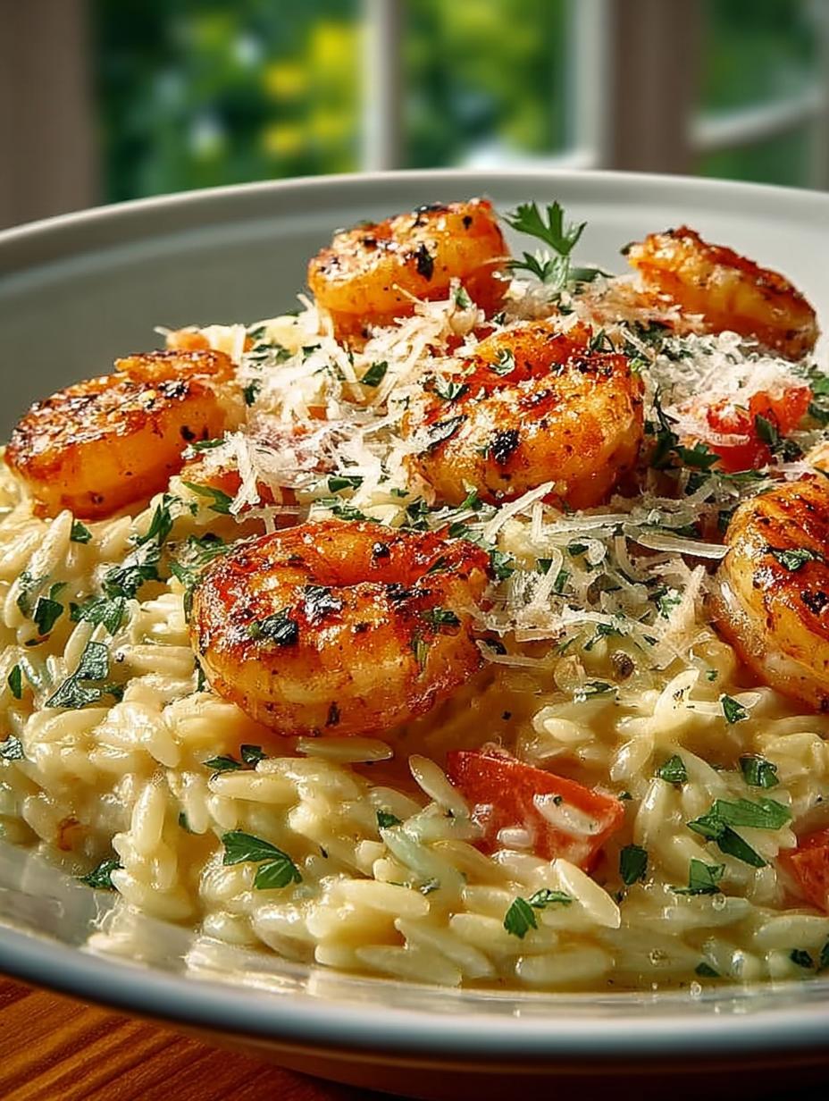 Creamy Parmesan Orzo with Shrimp: 5 Star Comfort Dish - Creamy Parmesan Orzo with - additional detail