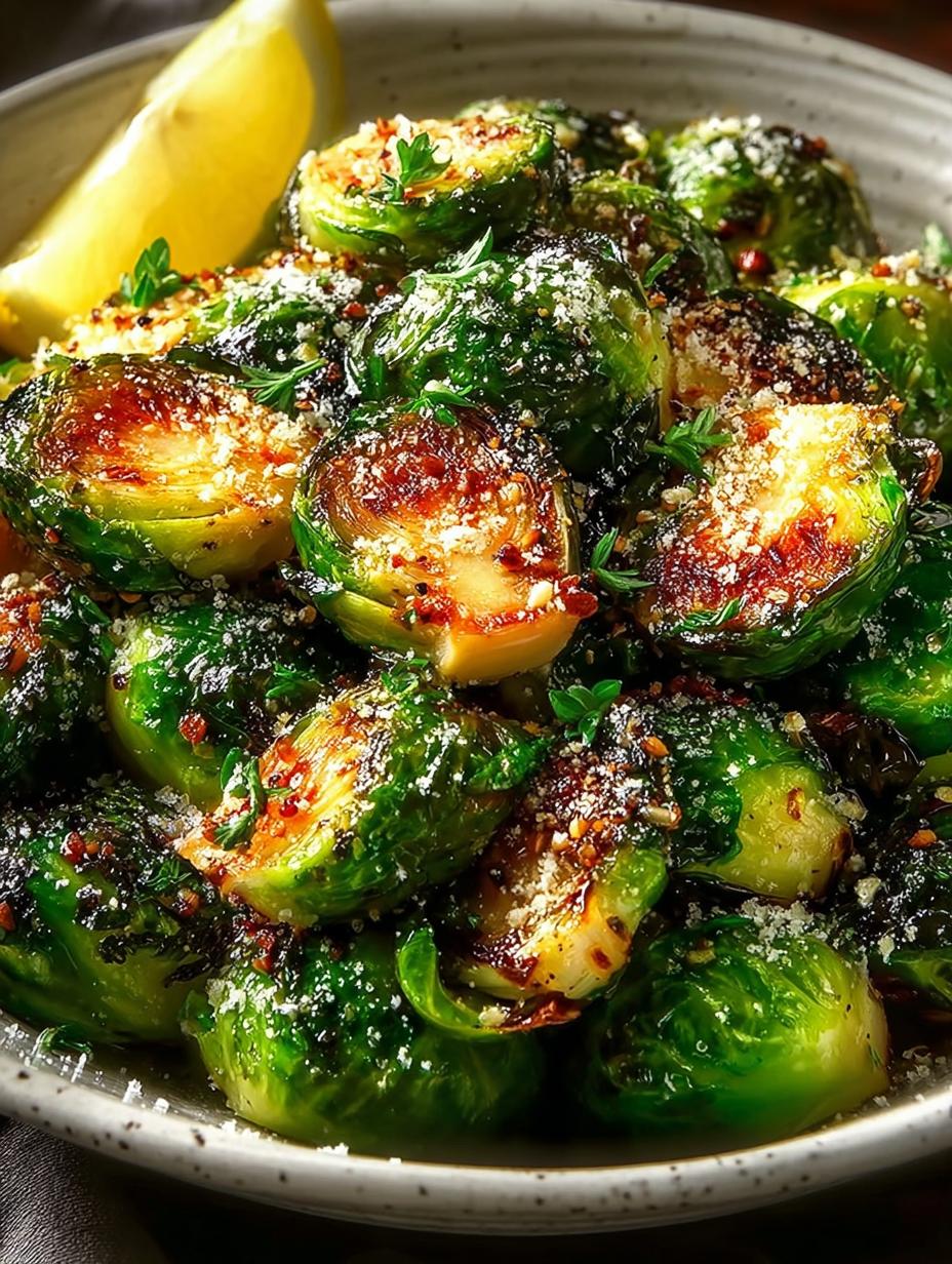 Crispy Garlic Parmesan Brussels