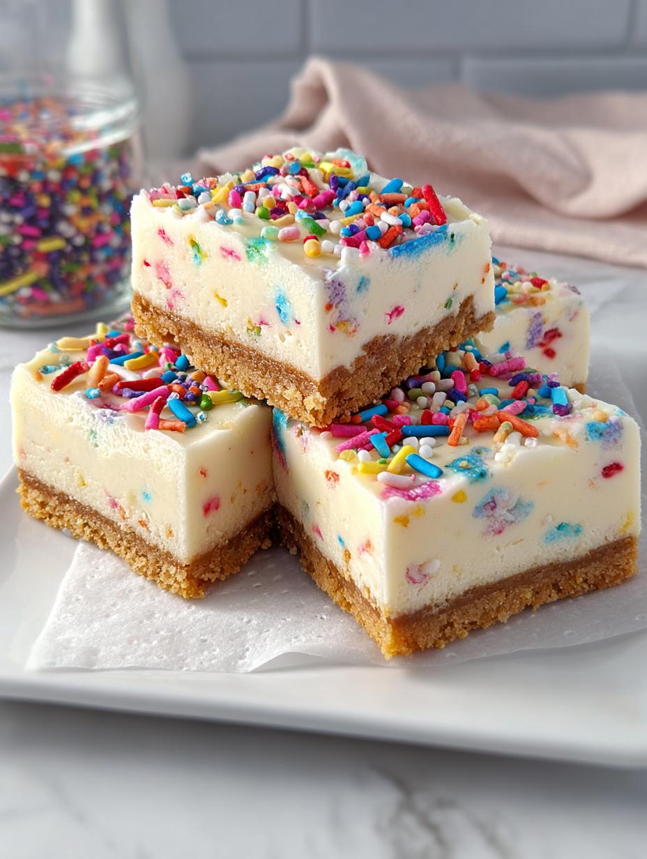 Funfetti Cheesecake Bars with
