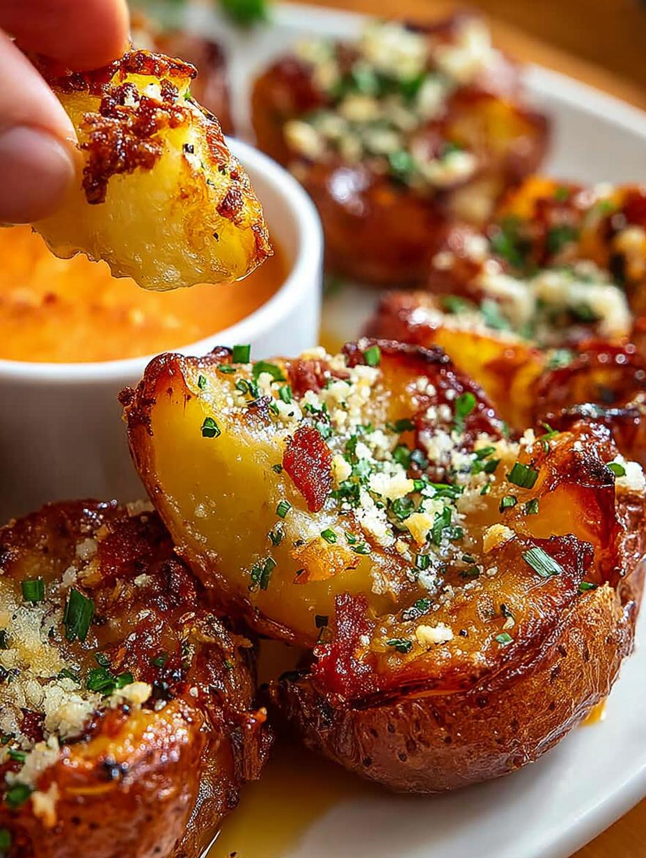 Garlic Parmesan Smashed Potatoes