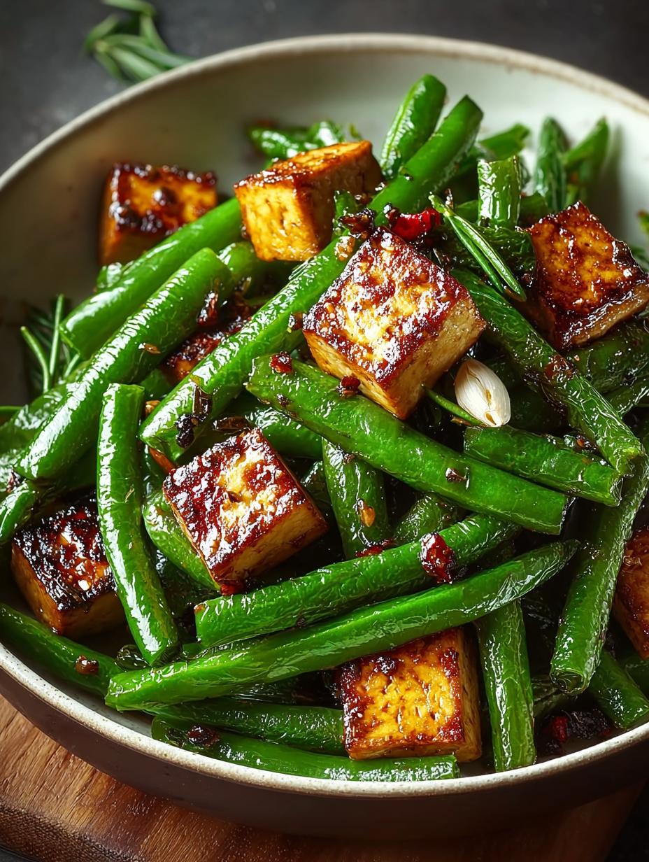 Delicious Garlicky Green Beans Tofu for a Healthy Meal - Garlicky Green Beans Tofu - main visual representation