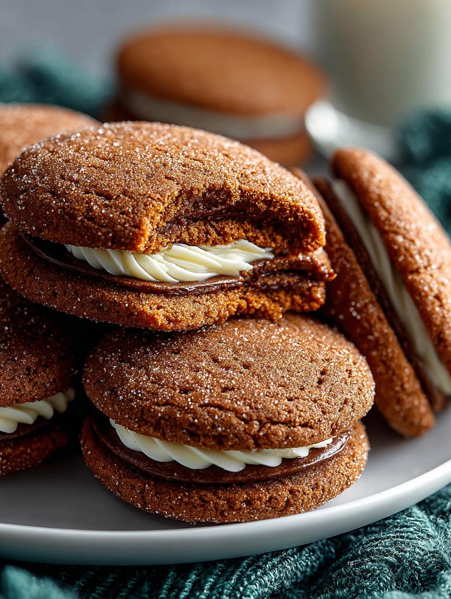Delicious Ginger Molasses Sandwich Cookies Recipe - Ginger Molasses Sandwich Cookies - main visual representation