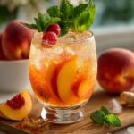 Ginger Peach Sparkler Mocktail