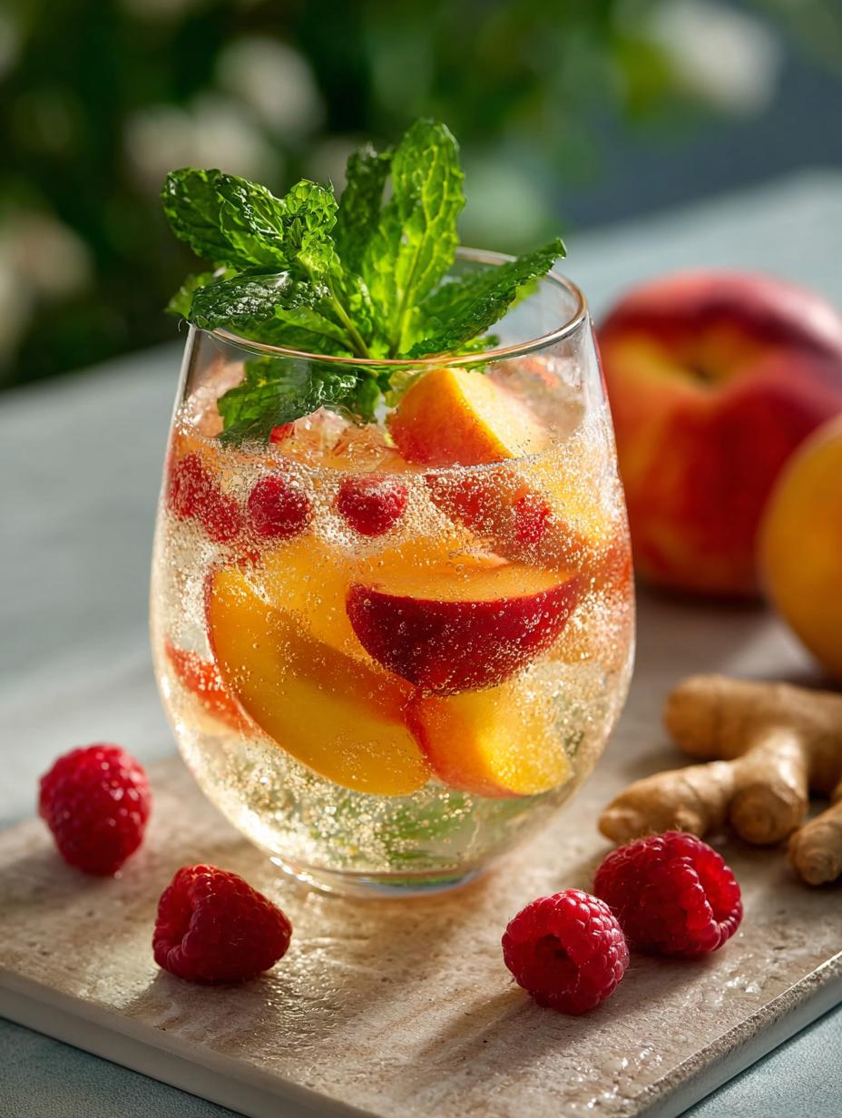 Ginger Peach Sparkler Mocktail: 5 Minutes to Refreshing Bliss - Ginger Peach Sparkler Mocktail - additional detail