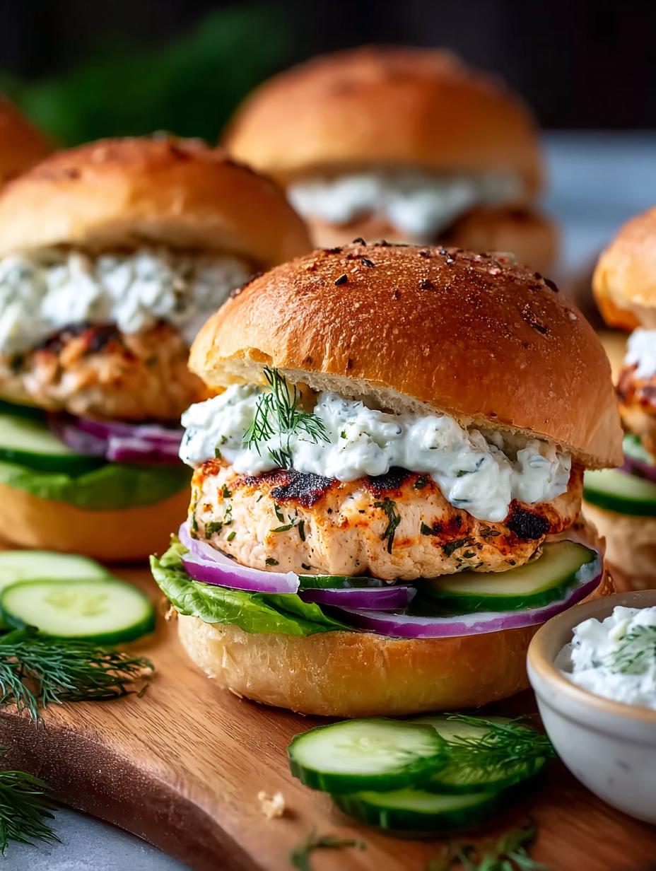 Greek Chicken Burgers with