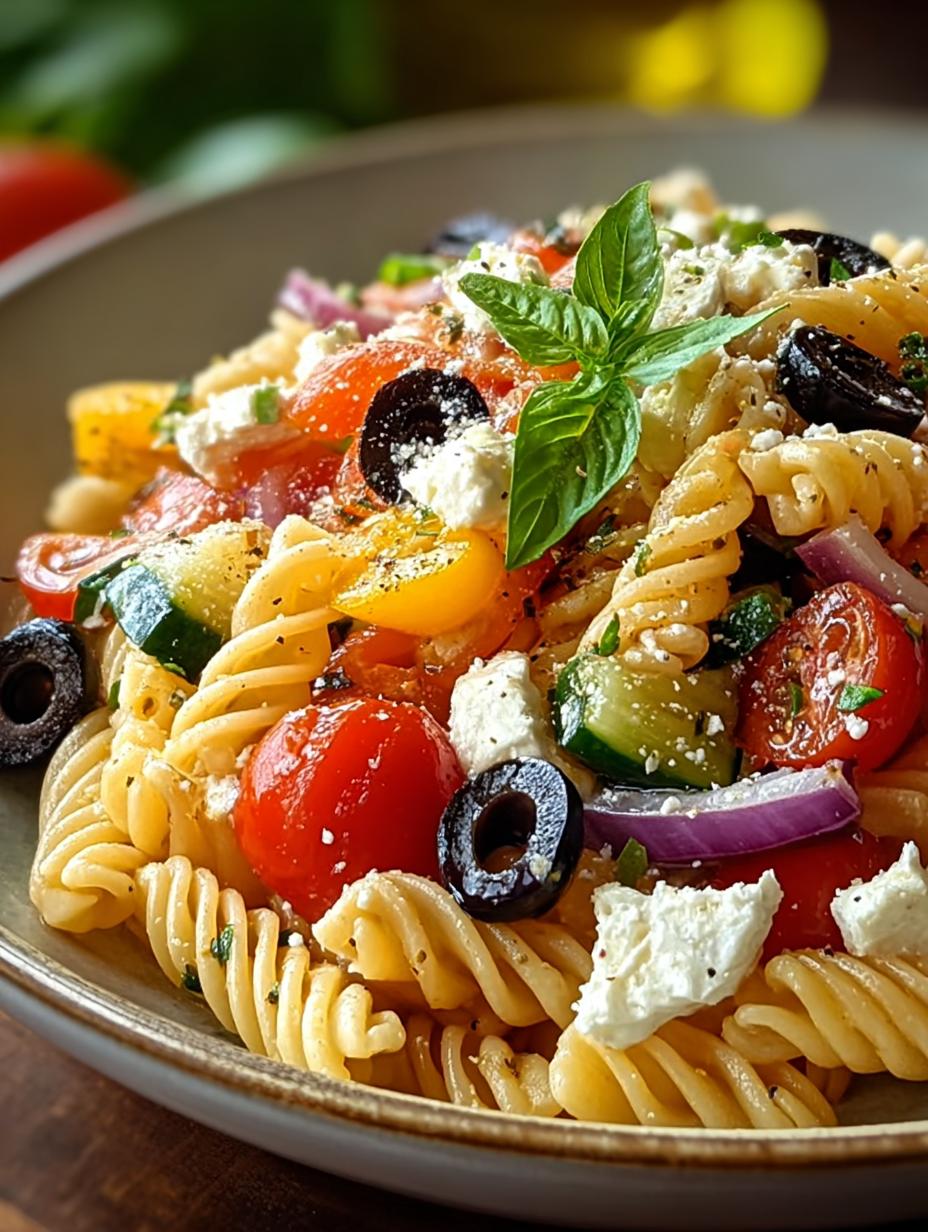 Boldly Flavorful Greek Pasta Salad with Feta You'll Love - Greek Pasta Salad with - main visual representation