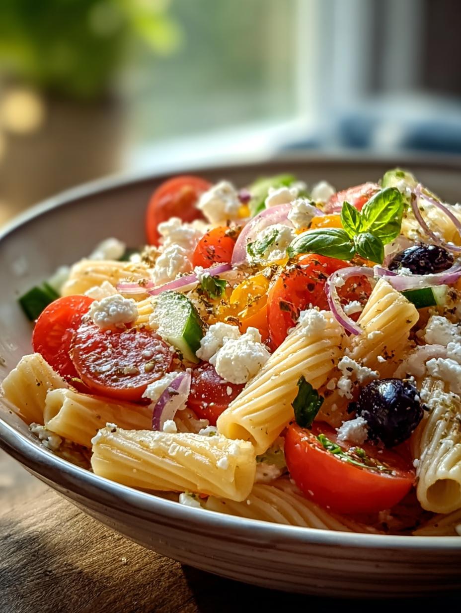 Boldly Flavorful Greek Pasta Salad with Feta You'll Love - Greek Pasta Salad with - additional detail