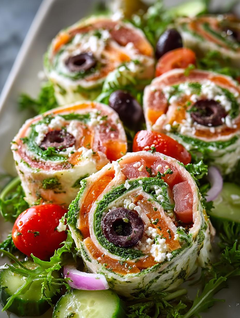 Delicious Greek Salad Pinwheels for a Flavorful Snack 4 Delicious Greek Salad Pinwheels for a Flavorful Snack - Greek Salad Pinwheels - main visual representation