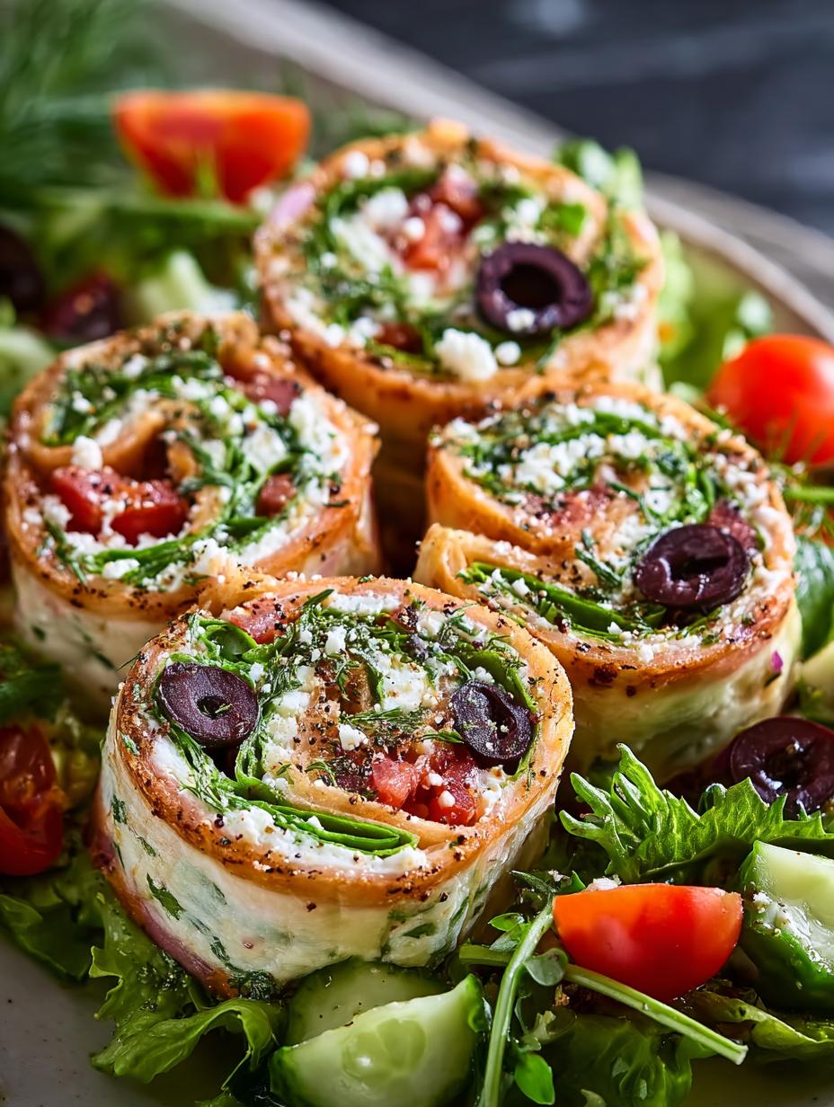Delicious Greek Salad Pinwheels for a Flavorful Snack - Greek Salad Pinwheels - additional detail
