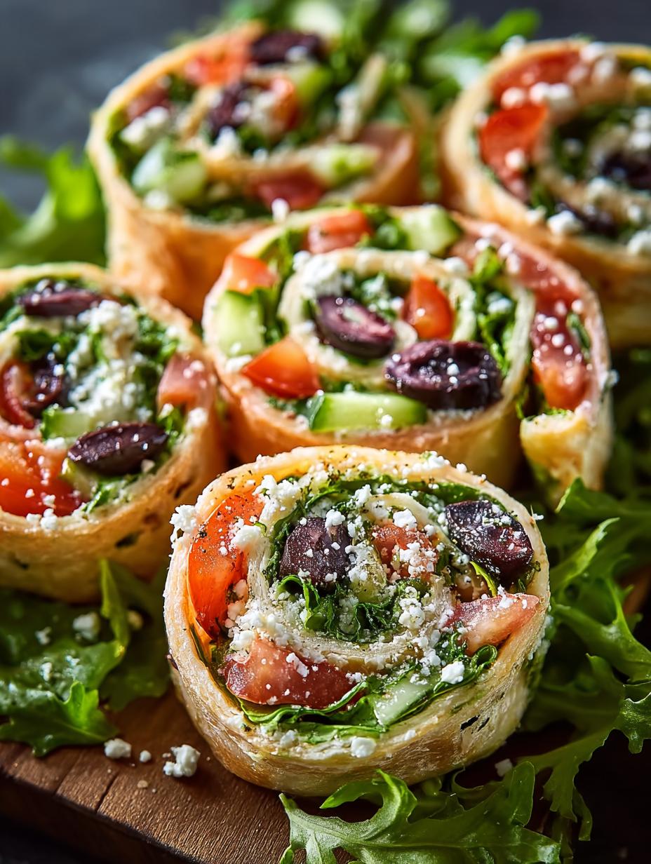 Greek Salad Pinwheels