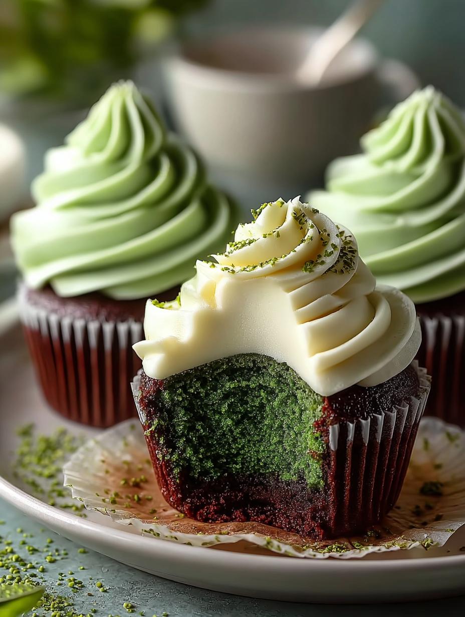 Irresistible Green Velvet Cupcakes with Creamy Frosting - Green Velvet Cupcakes - main visual representation
