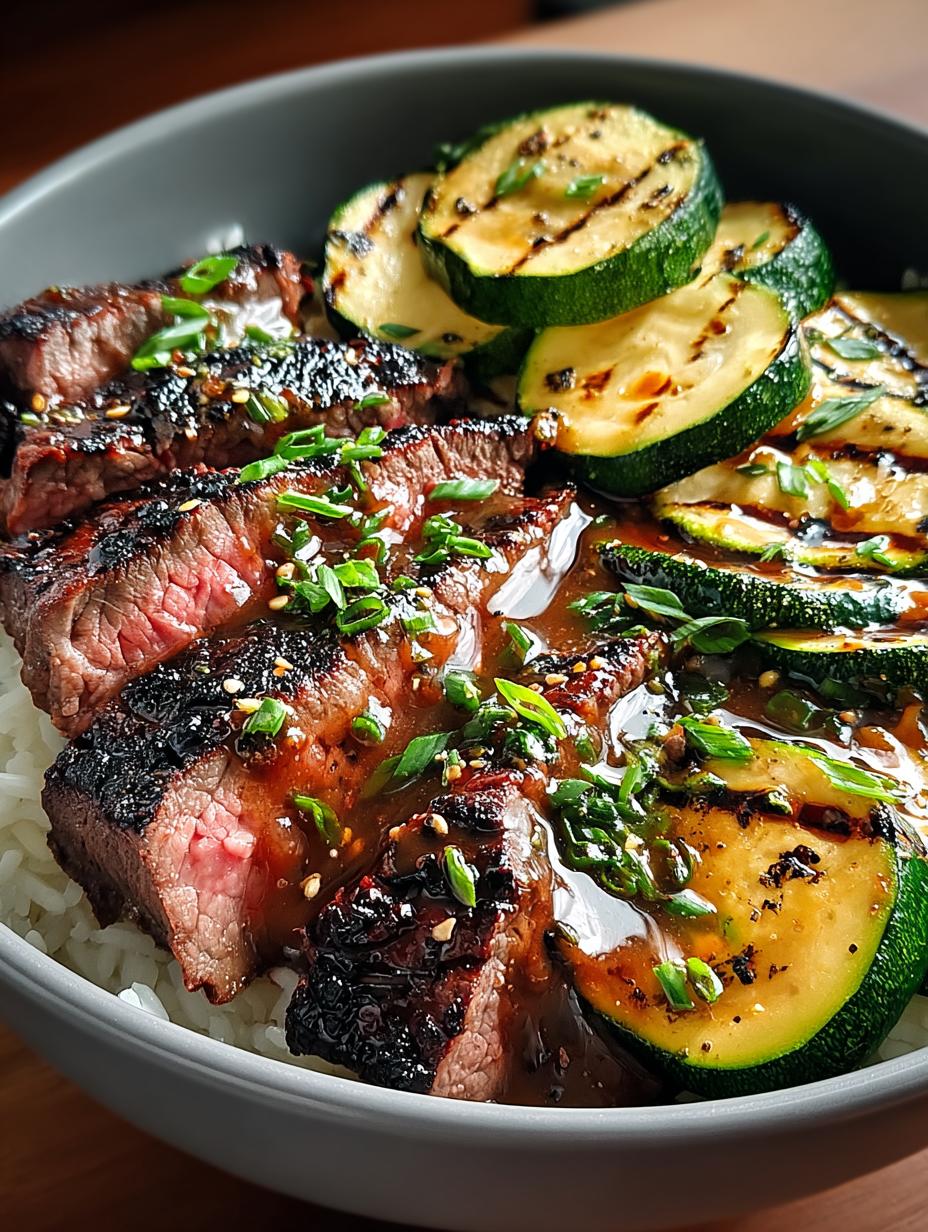 Grilled Steak Bowl with Zucchini and Spicy Sauce Delight 4 Grilled Steak Bowl with Zucchini and Spicy Sauce Delight - Grilled Steak Bowl with - main visual representation
