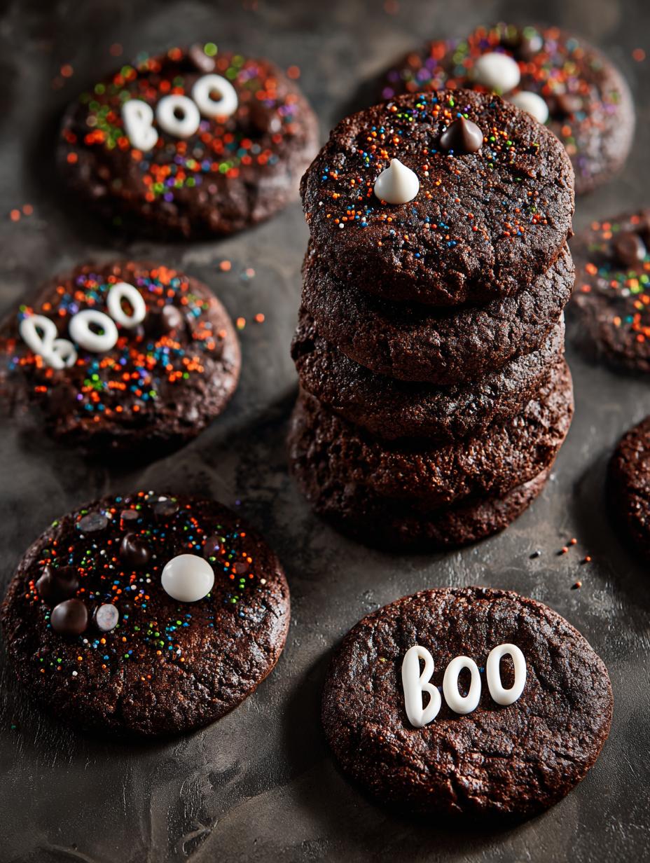 Halloween Chocolate Monster Cookies