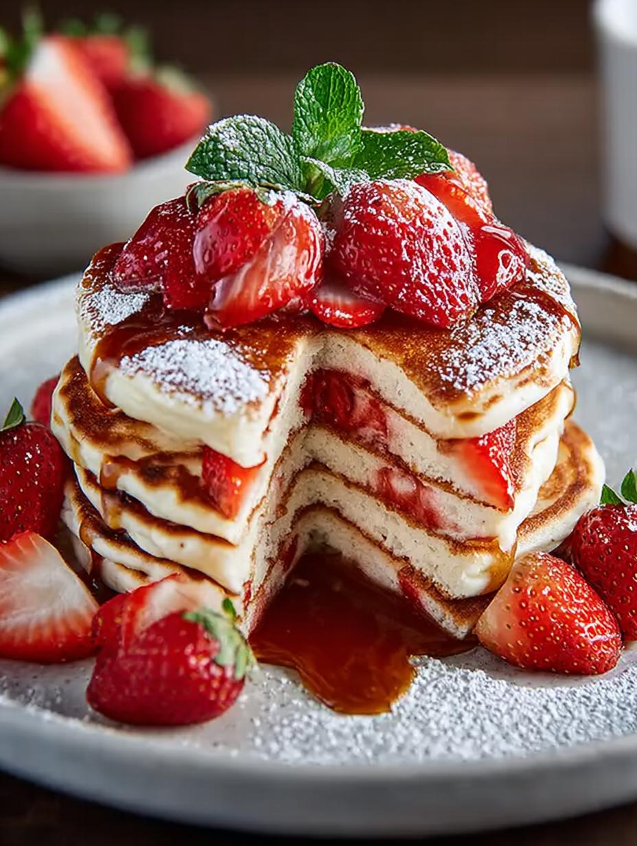 Heart Shaped Strawberry Pancake Stack: A Romantic Breakfast 4 Heart Shaped Strawberry Pancake Stack: A Romantic Breakfast - Heart Shaped Strawberry Pancake - main visual representation