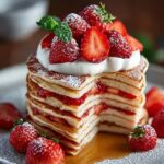 Heart Shaped Strawberry Pancake
