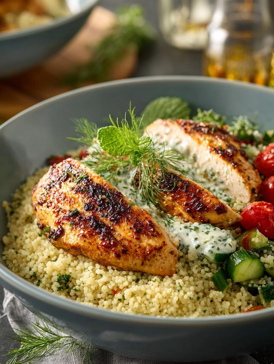Delicious Herbed Chicken Couscous Bowls for Dinner - Herbed Chicken Couscous Bowls - additional detail