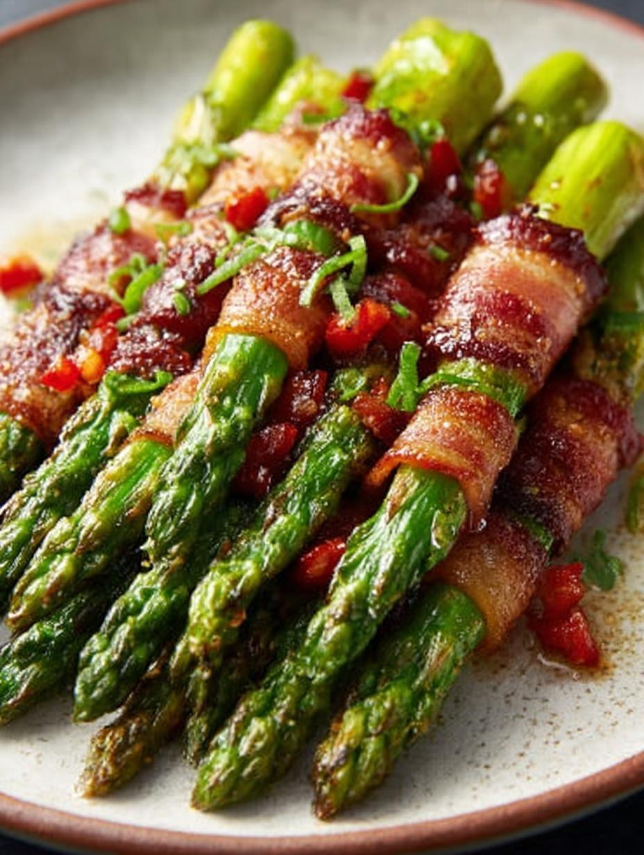 Keto Baked Asparagus with Crispy Beef Bacon Delight - Keto Baked Asparagus with - additional detail