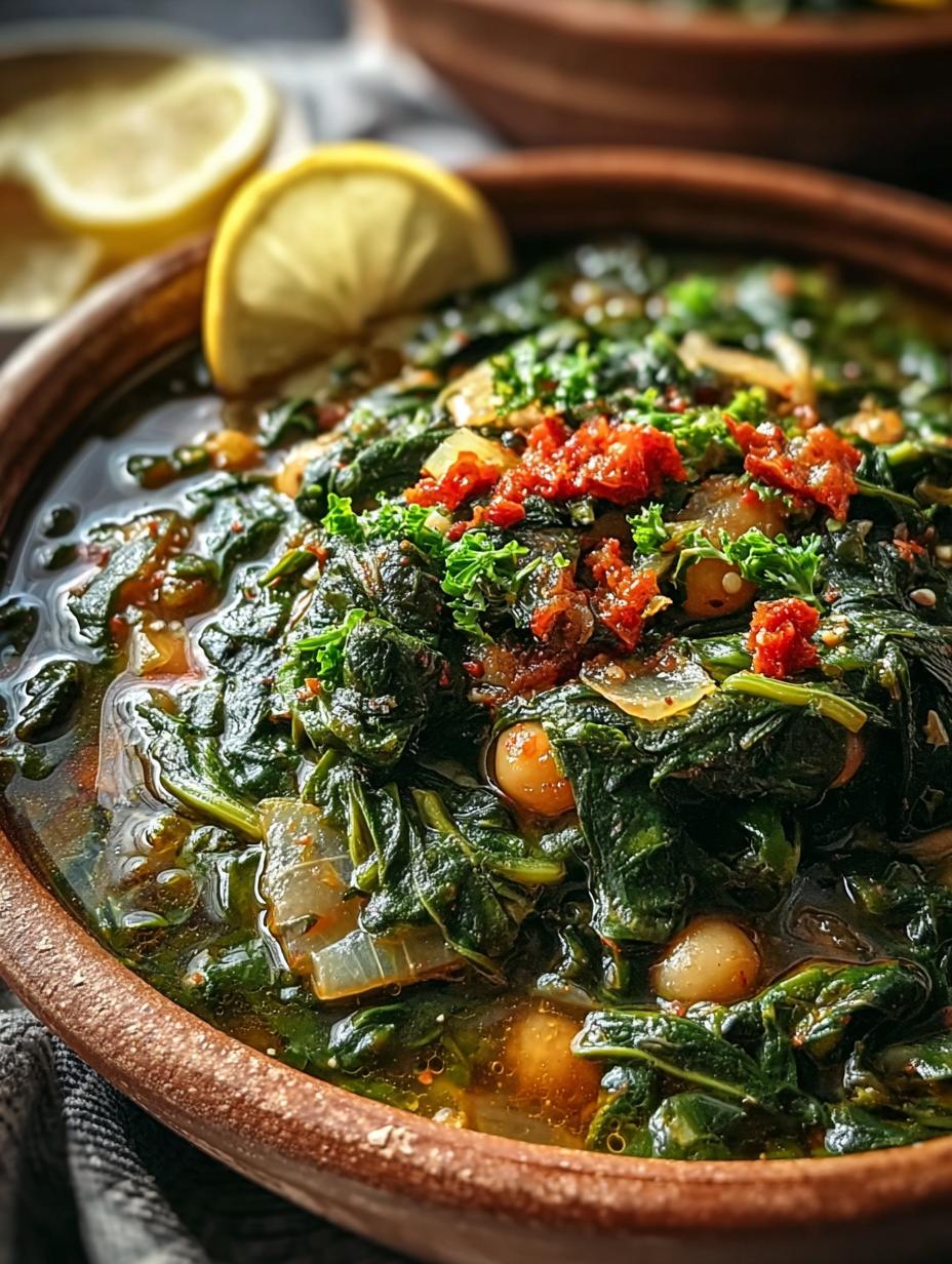 Delicious Lebanese Spinach Stew for Cozy Nights In - Lebanese Spinach Stew - main visual representation