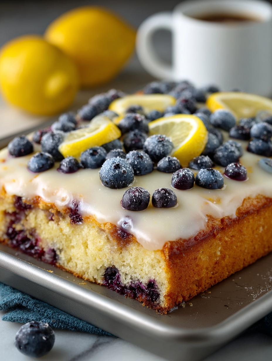 Lemon Blueberry Sheet Cake That Will Delight Everyone - Lemon Blueberry Sheet Cake - additional detail