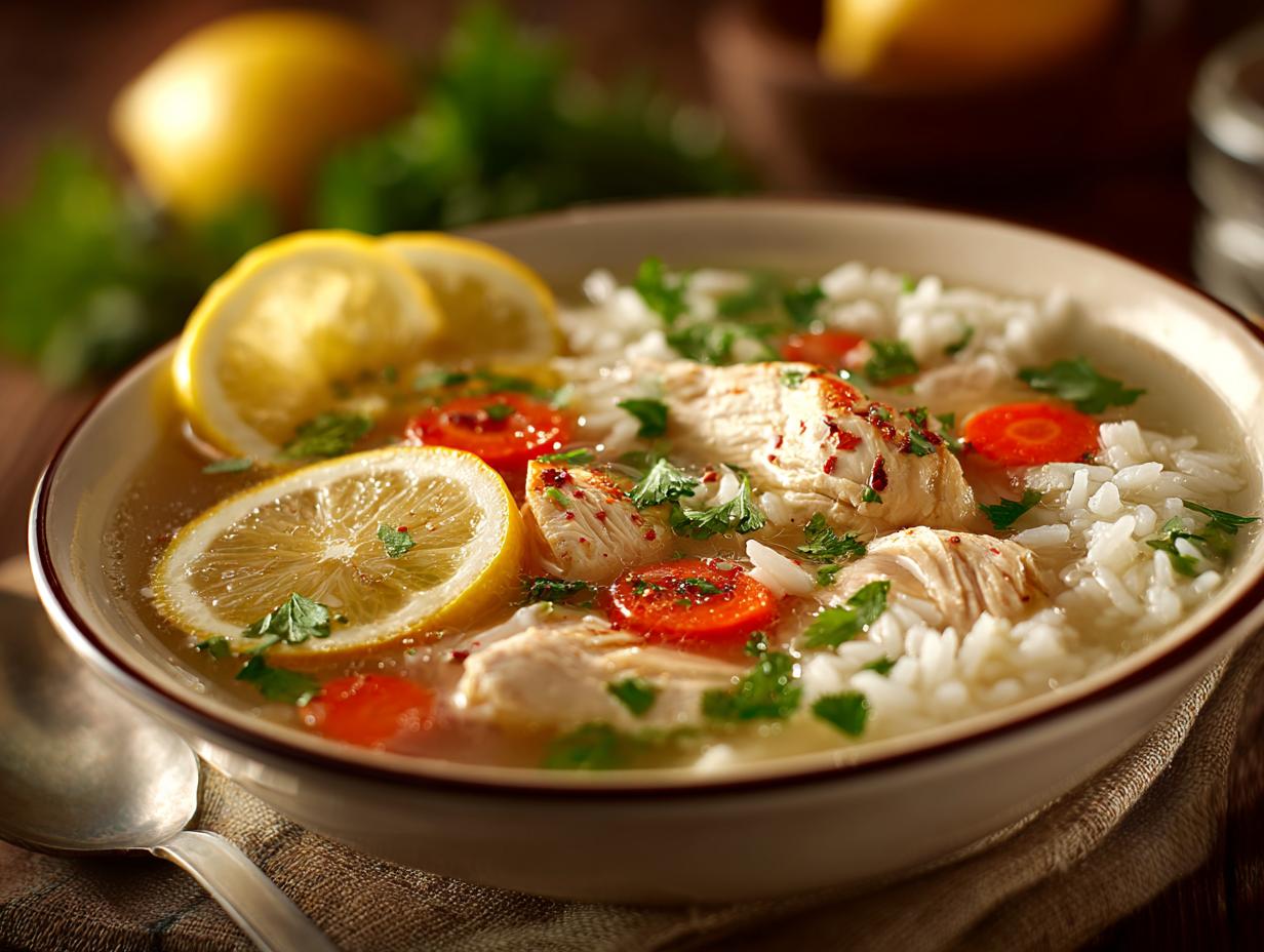 Lemon Chicken Rice Soup