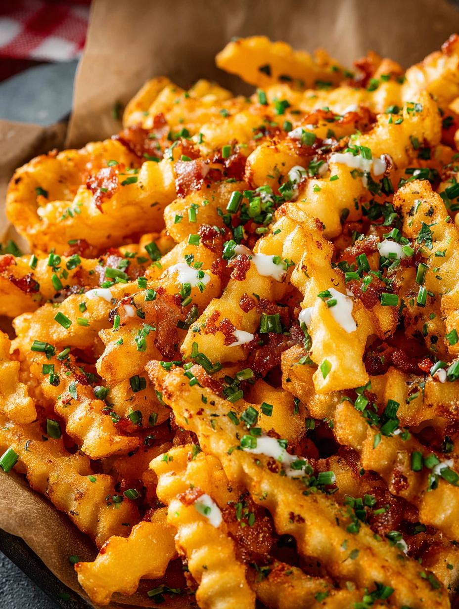 Irresistible Loaded French Fries with Cheese and Bacon - Loaded French Fries - main visual representation