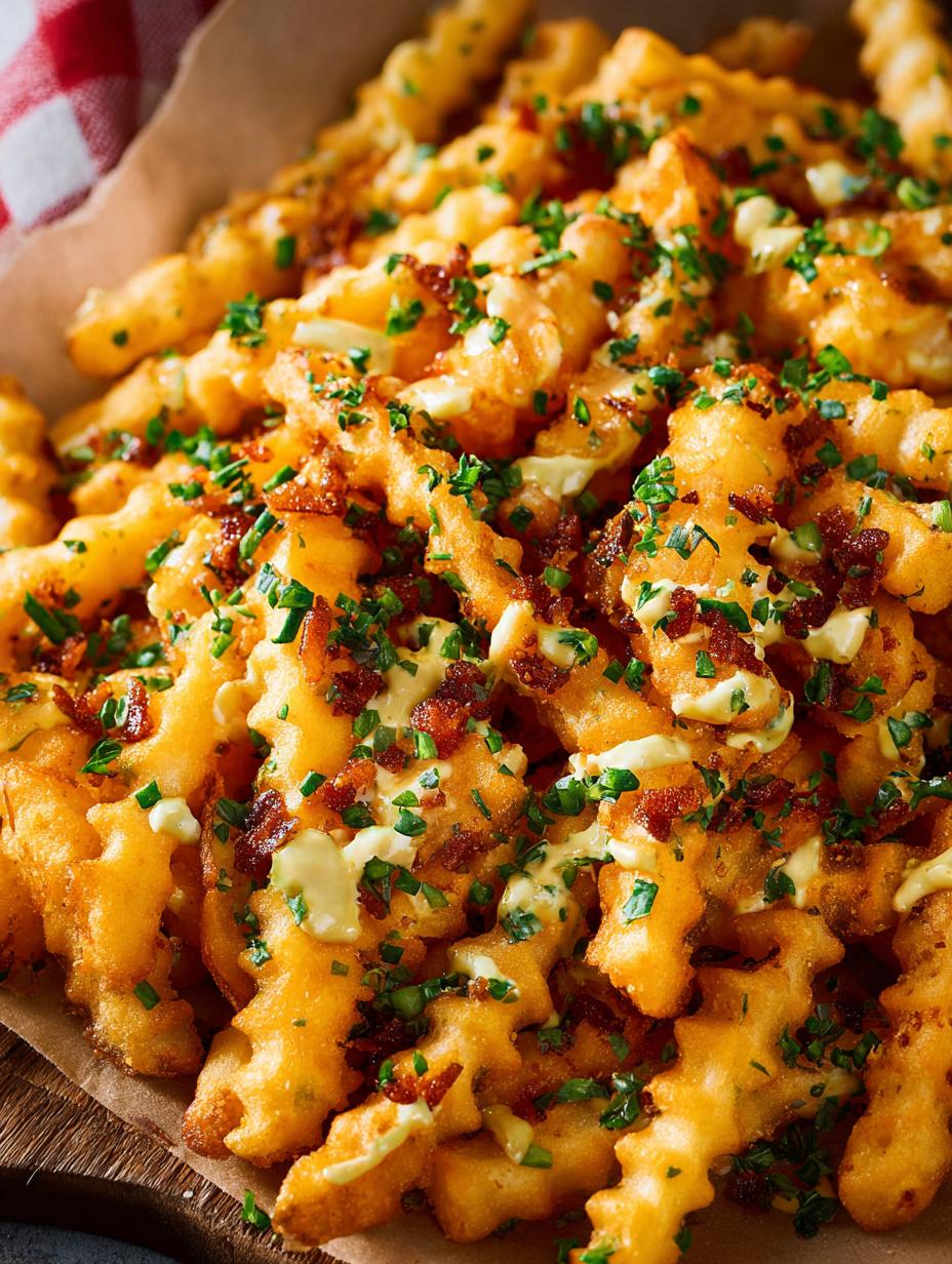 Irresistible Loaded French Fries with Cheese and Bacon - Loaded French Fries - additional detail