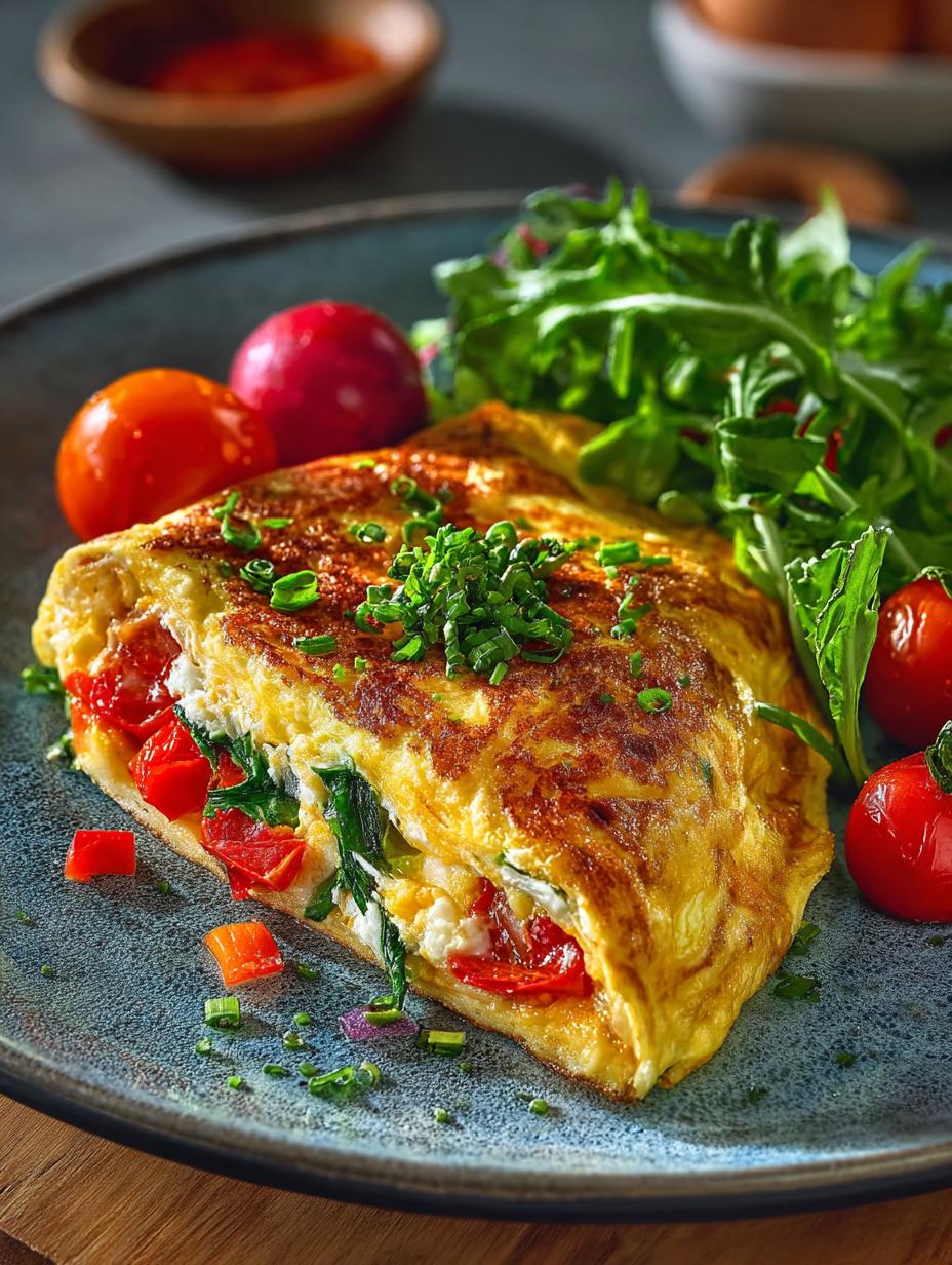 Loaded Veggie Cheese Omlete