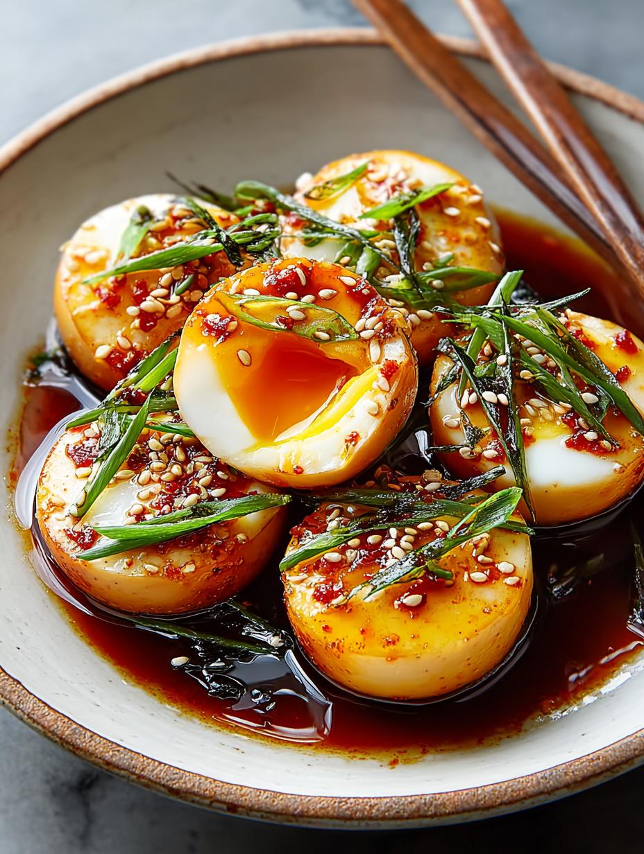 Irresistible Mayak Eggs Korean Soy marinated in soy garlic sauce