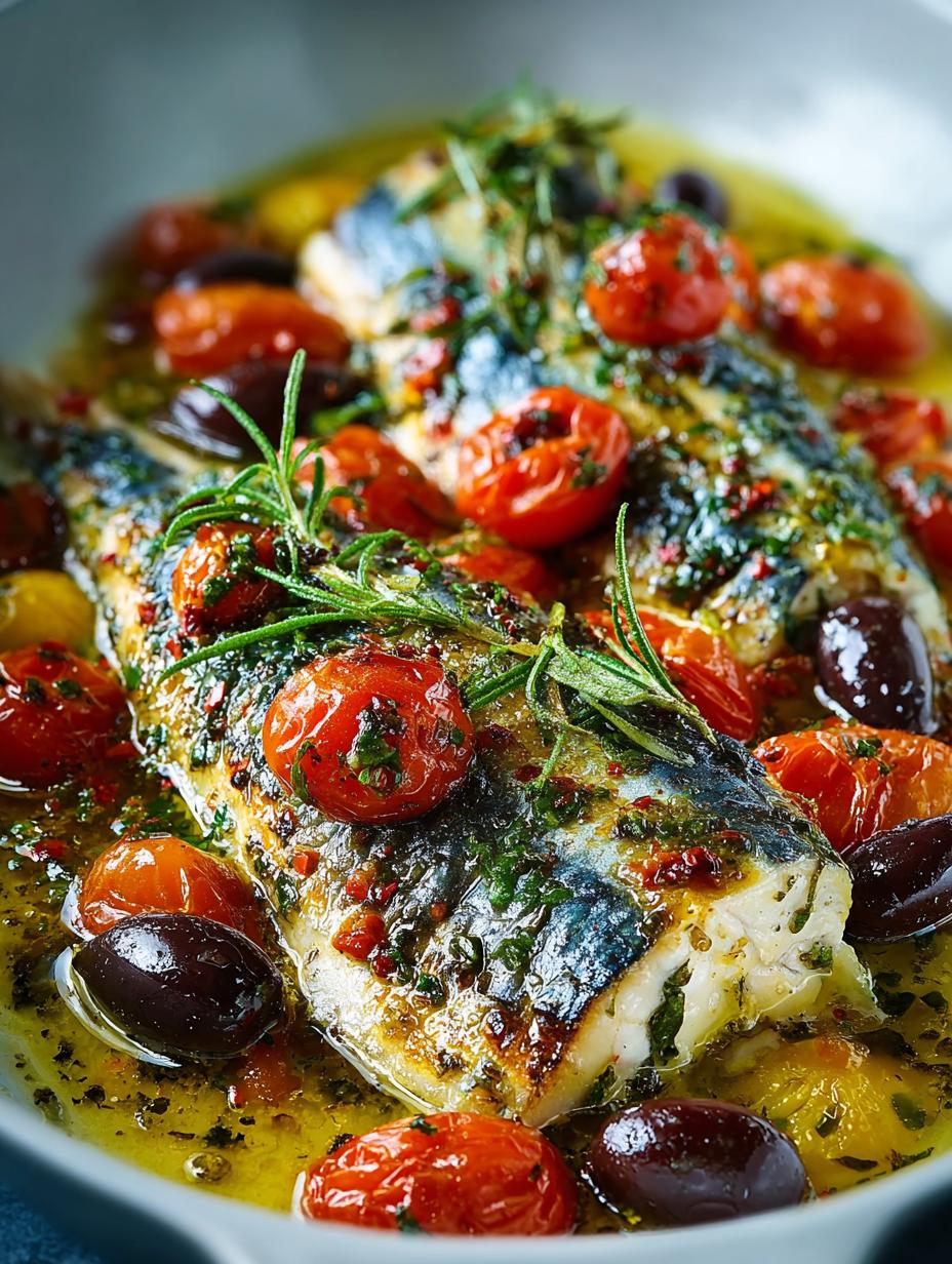 Mediterranean Baked Mackerel Fish