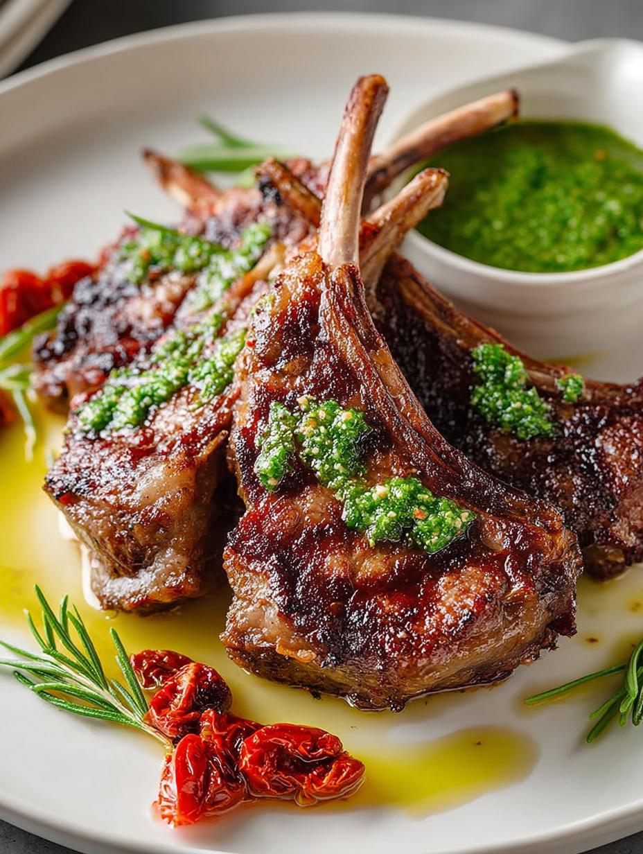 Mediterranean Lamb Chops with Herb Sauce for a Flavorful Meal - Mediterranean Lamb Chops with - additional detail