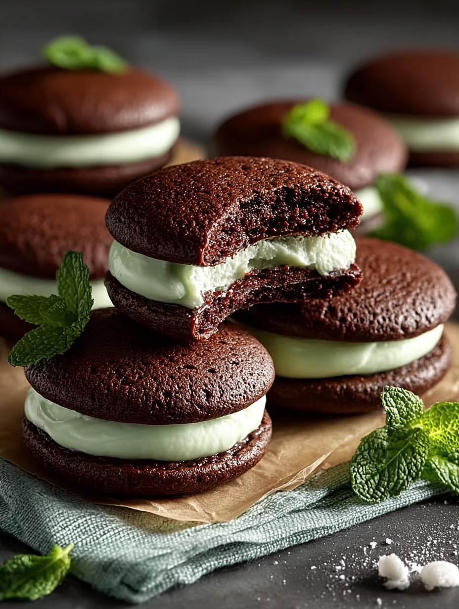Mint Chocolate Whoopie Pies