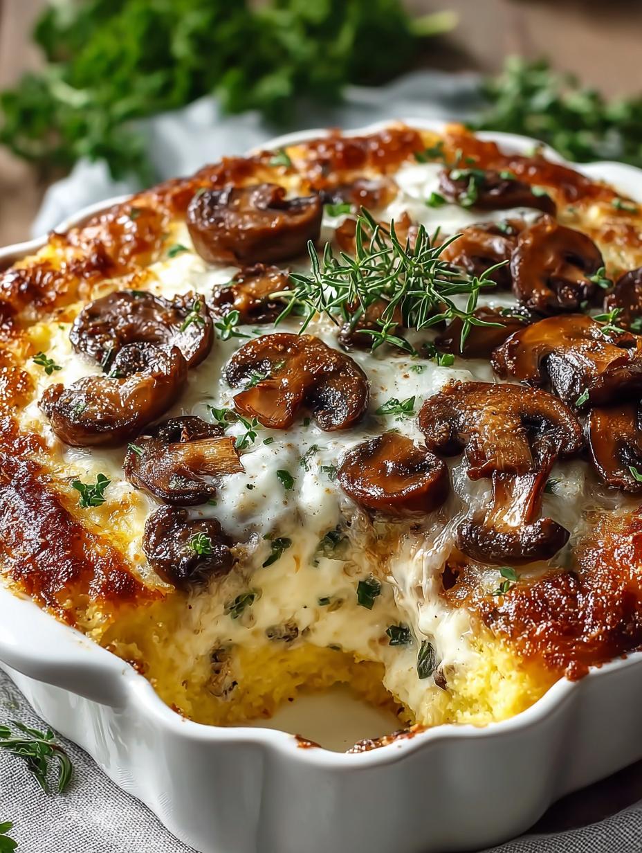 Mushroom Polenta Casserole